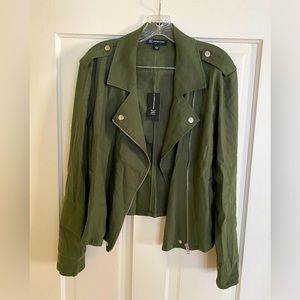 NWT - INC Women’s Costa Green Moto Jacket - Size L